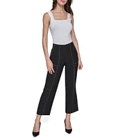 KARL LAGERFELD PARIS Slim Leg Contrast Stitch Pants