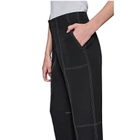 KARL LAGERFELD PARIS Slim Leg Contrast Stitch Pants