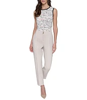 KARL LAGERFELD PARIS Slim Leg Double Button Ankle Pants