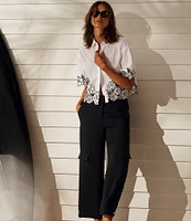 KARL LAGERFELD PARIS Stretch Flat Front Pants