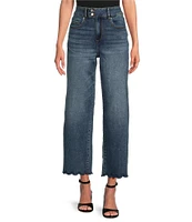 KARL LAGERFELD PARIS Super Stretch Denim Scalloped Cropped Jeans