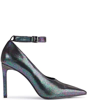 KARL LAGERFELD PARIS Sury Iridescent Ankle Strap Pumps