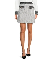 KARL LAGERFELD PARIS Tweed A-Line Mini Skirt