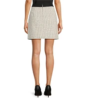 KARL LAGERFELD PARIS Tweed Framed A-Line Skirt
