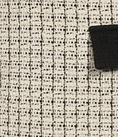 KARL LAGERFELD PARIS Tweed Framed A-Line Skirt