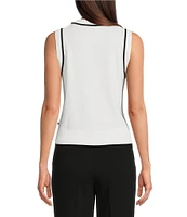 KARL LAGERFELD PARIS V-Neck Sleeveless Sweater Tank