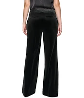 KARL LAGERFELD PARIS Velvet Wide Leg Crystal Detail Sailor Pant