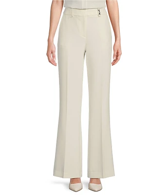 KARL LAGERFELD PARIS Wide Leg High Rise Flat Front Flare Trouser