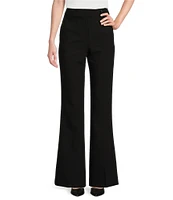 KARL LAGERFELD PARIS Wide Leg High Rise Flat Front Flare Trouser