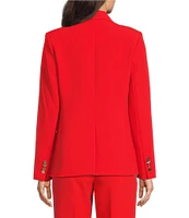 KARL LAGERFELD PARIS Woven Notch Lapel Long Sleeve One-Button Jacket