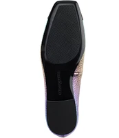 KARL LAGERFELD PARIS Zayna Lizard Embossed Leather Cap Toe Ballet Flats