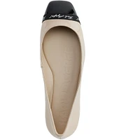 KARL LAGERFELD PARIS Zayne Patent Leather Cap Toe Ballet Flats