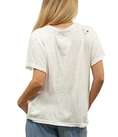 Karyn Seo Echo Embroidered Screen Print Slub Knit Tee