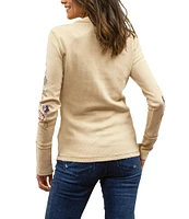 Karyn Seo Embroidered Waffle Knit Long Sleeve Top