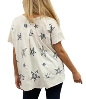 Karyn Seo Juniper Embroidered Stars Short Sleeve Tee