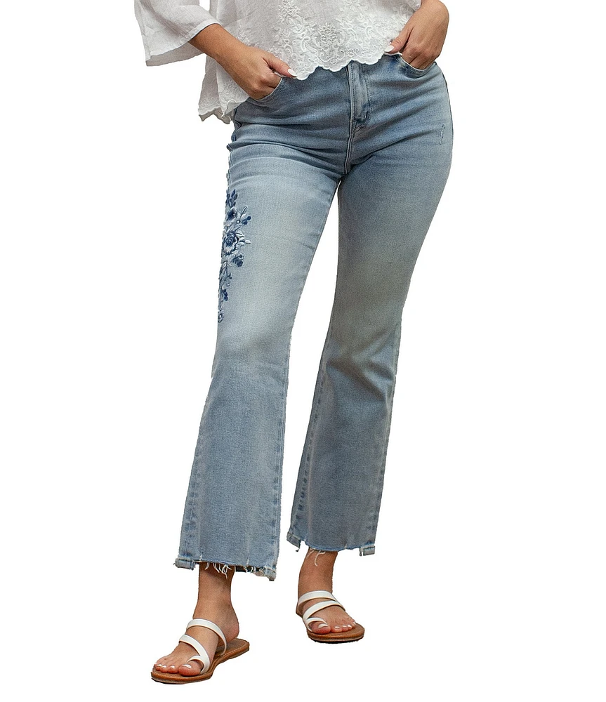 Karyn Seo Kai Embroidered Straight Leg Cropped Jeans