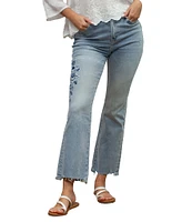 Karyn Seo Kai Embroidered Straight Leg Cropped Jeans