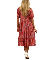 Karyn Seo Talin Floral Cotton Voile Midi Dress