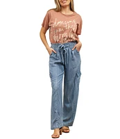 Karyn Seo Tie Waist Cargo Wide Leg Pants