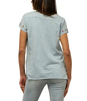 Karyn Seo Tilly Embroidered Floral and Geometric Short Sleeve Tee