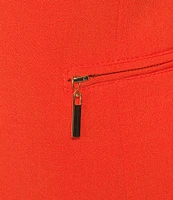 Kasper Crepe 3/4 Sleeve Zip Pocket Cardigan
