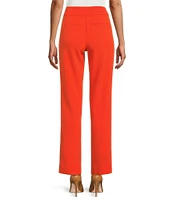Kasper Crepe Fly Front Slim Leg Pants