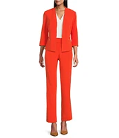 Kasper Crepe Fly Front Slim Leg Pants