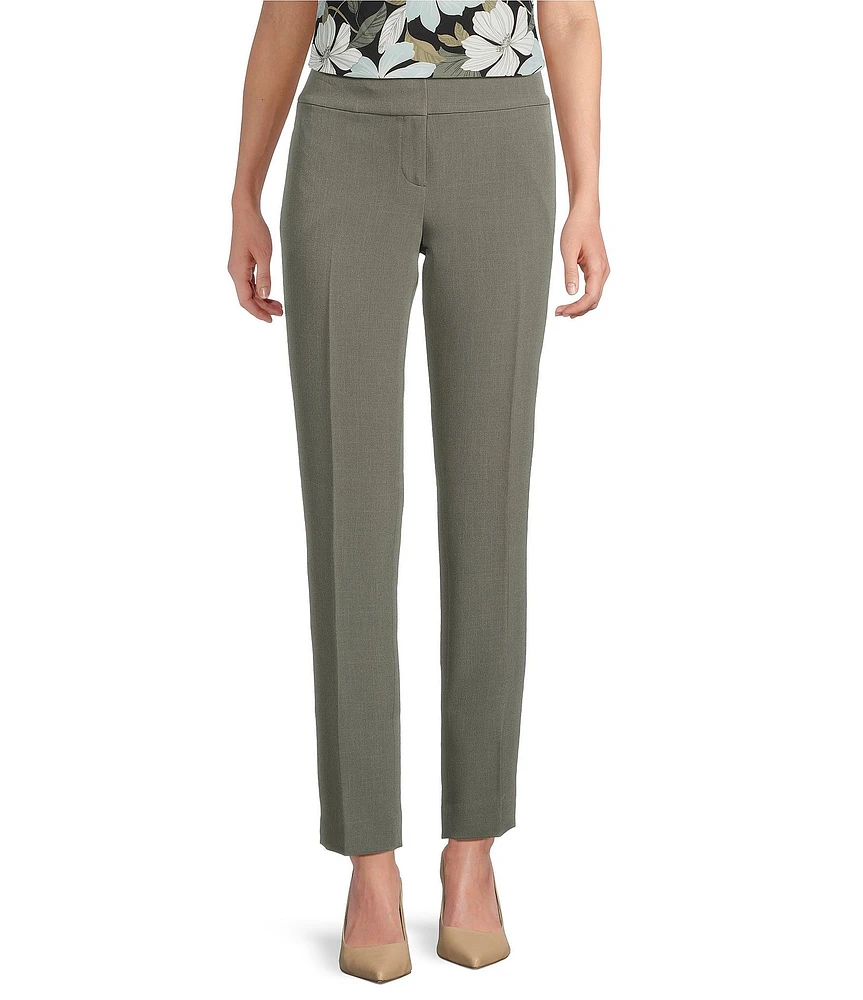 Kasper Crepe Fly Front Slim Leg Pants