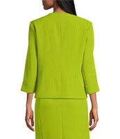 Kasper Crepe Multi Seam Cuff Sleeve Cardigan