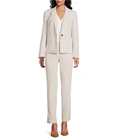 Kasper Crepe Panel Seamed One-Button Jacket