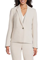 Kasper Crepe Panel Seamed One-Button Jacket