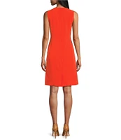 Kasper Crepe Sleeveless Multi Seam Sheath Dress