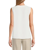 Kasper Crepe V-Neck Sleeveless Blouse