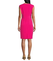 Kasper Extended Cap Sleeve Stretch Princess Seam Sheath Dress