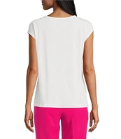 Kasper Extended Shoulder Scrunch Front Top