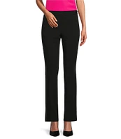 Kasper Flat Front Wide Leg Twill Pants