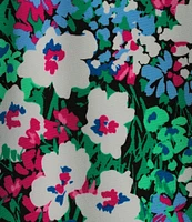 Kasper Floral Print Knot Neck Sleeveless Knit Top