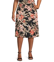 Kasper Floral Print Flared Midi Coordinating Skirt