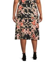 Kasper Floral Print Flared Midi Coordinating Skirt