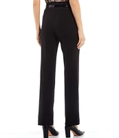 Kasper High Rise Pull-On Boot Cut Belted Pants