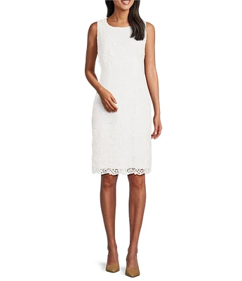 Kasper Lace Sleeveless Empire Seam Sheath Dress