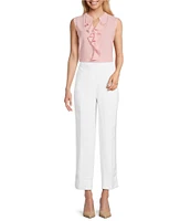 Kasper Linen Blend Straight Leg Pants