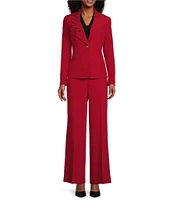 Nipon Boutique Notch Lapel Blazer Wide Leg 2-Piece Pant Set