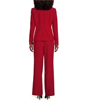 Nipon Boutique Notch Lapel Blazer Wide Leg 2-Piece Pant Set