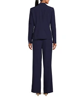 Nipon Boutique Notch Lapel Blazer Wide Leg 2-Piece Pant Set