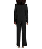 Nipon Boutique Notch Lapel Blazer Wide Leg 2-Piece Pant Set