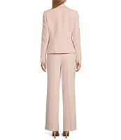 Nipon Boutique Notch Lapel Blazer Wide Leg 2-Piece Pant Set