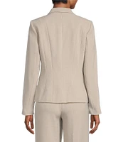 Kasper Pebble Crepe Notch Lapel Long Sleeve Seamed One Button Jacket