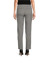 Kasper Petite Houndstooth Crepe Slim-Leg Ankle Length Pant