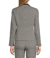 Kasper Petite Houndstooth Faux Double-Breasted Framed Jacket